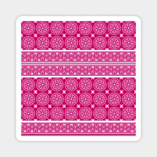 African Ethnic Tribal Hot Pink  and Gold Pattern Magnet