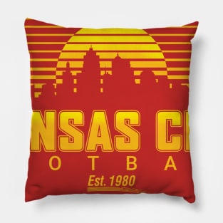 Kansas City Retro Sunset Vintage KC Football Missouri Gift Pillow