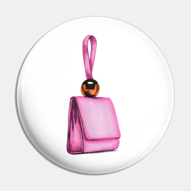 Pink Leather Purse Pin by Svetlana Pelin