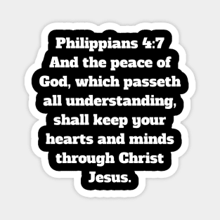 Philippians 4:7 King James Version Bible Verse Typography Magnet