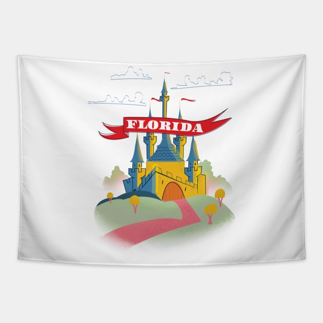 Florida Magical Castle Tapestry by nickemporium1