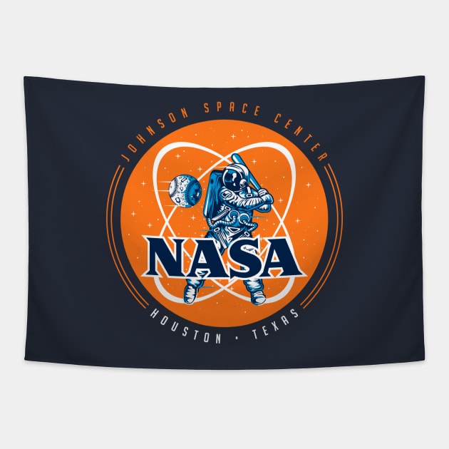 Retro NASA Astros Logo - Orange Version Tapestry by Blake Dumesnil Designs