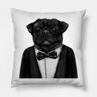 Gentleman Pug Pillow