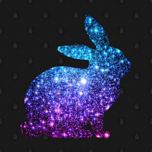 Teal and Purple Ombre Faux Glitter Easter Bunny by Felicity-K