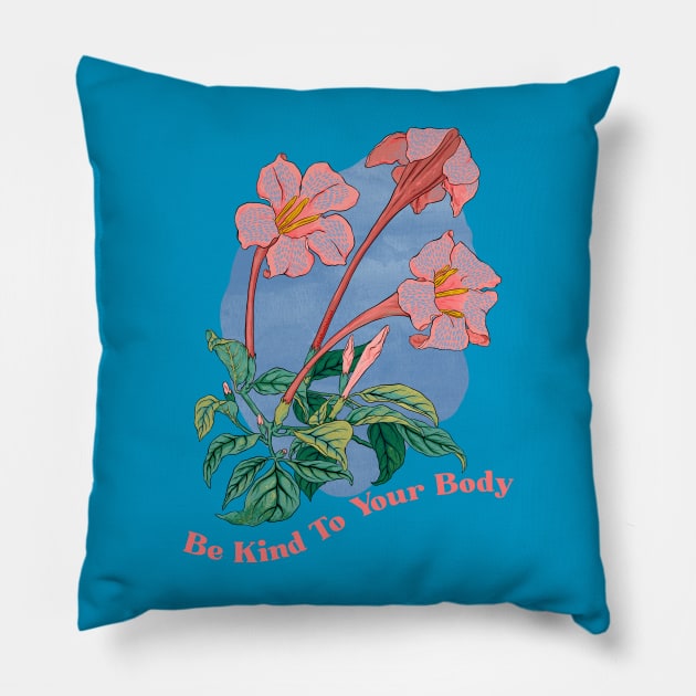 Be Kind To Your Body Pillow by FabulouslyFeminist