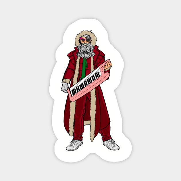 Rad Santa with Keytar Magnet by Totally Rad Christmas