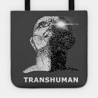 Transhuman Evolution of Man in Dystopian Future Artwork (black/white) Tote