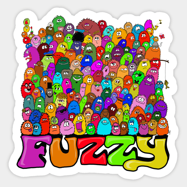 fuzzy mob family - Fuzzy - Sticker