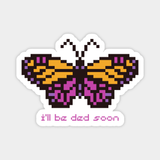 Existential Butterfly Pixel Art Magnet