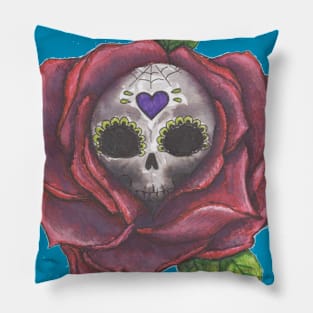 flower skull Pillow