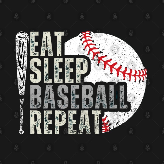 Eat Sleep Baseball Repeat Funny Baseball Player by MetAliStor ⭐⭐⭐⭐⭐