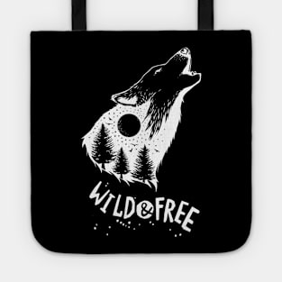 WILD and FREE - Howling WOLF Tote