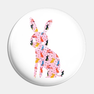 Bunny Hop: A Delightful Pattern of Playful Bunnies Pin