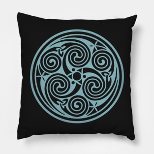 Celtic Spiral - Blue Pillow