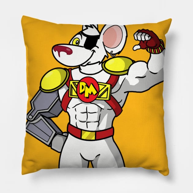 Danger Biker Mouse Pillow by GarryDeanArt