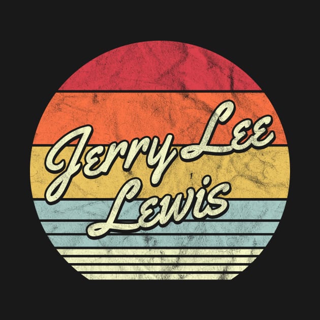 Jerry Lee Lewis Retro 70s Style Sunset by Horton Cyborgrobot