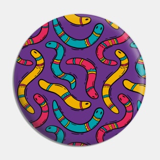 Serpent Dance: Cartoon Snake Pattern Pin