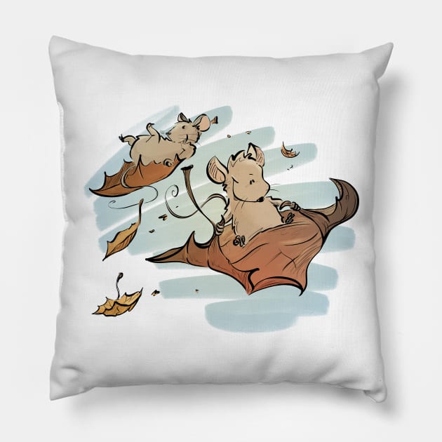 Falling Mice Pillow by Jason's Doodles