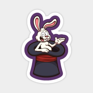 White Rabbit In Magician Hat Magnet