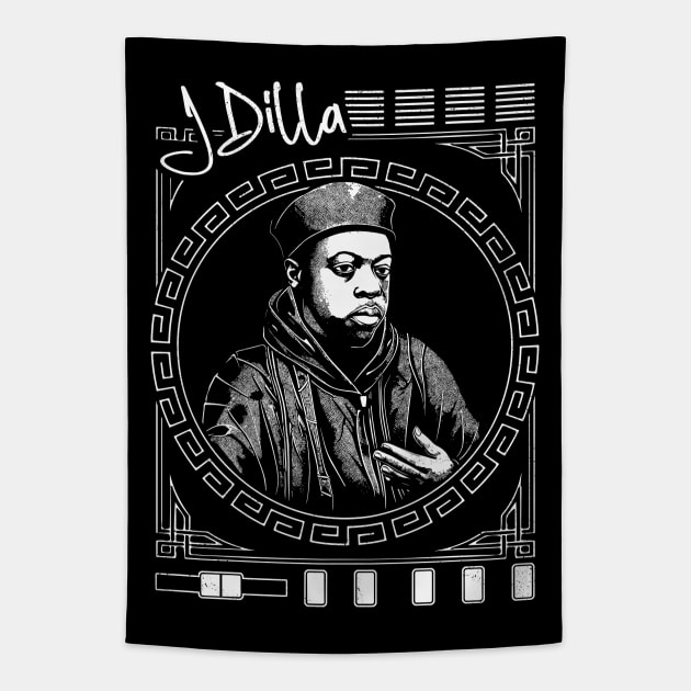 J Dilla / 90s Hip Hop Design Tapestry by DankFutura