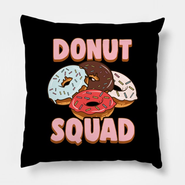 Donut Squad Donut Lover Breakfast Food Pun Pillow by theperfectpresents