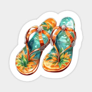 Watercolor Flip Flops #2 Magnet