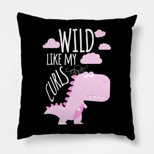 Girls Wild Like My Curls Toddler Cute Dinosaurs Curly Haired Pillow