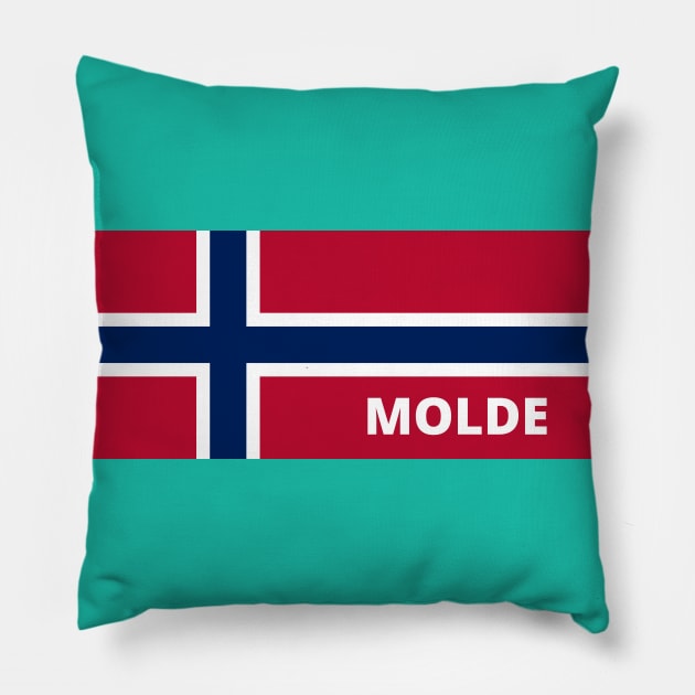 Molde City in Norwegian Flag Pillow by aybe7elf