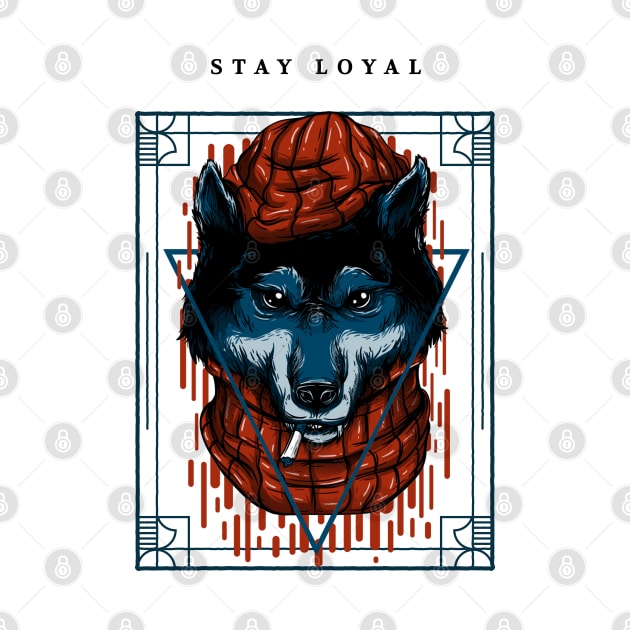 Stay loyal - wolf cartoon by Creastore