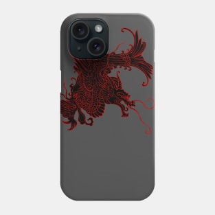 Asian Dragon in Black and Red Phone Case