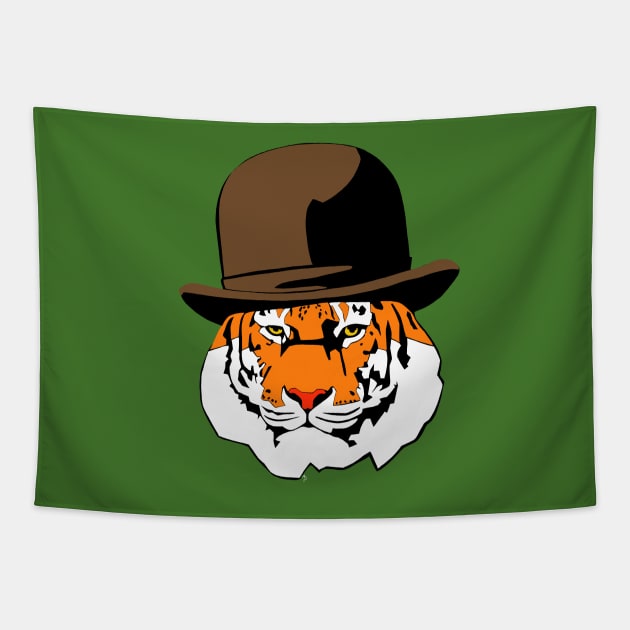 Derby Tiger Tapestry by LefTEE Designs