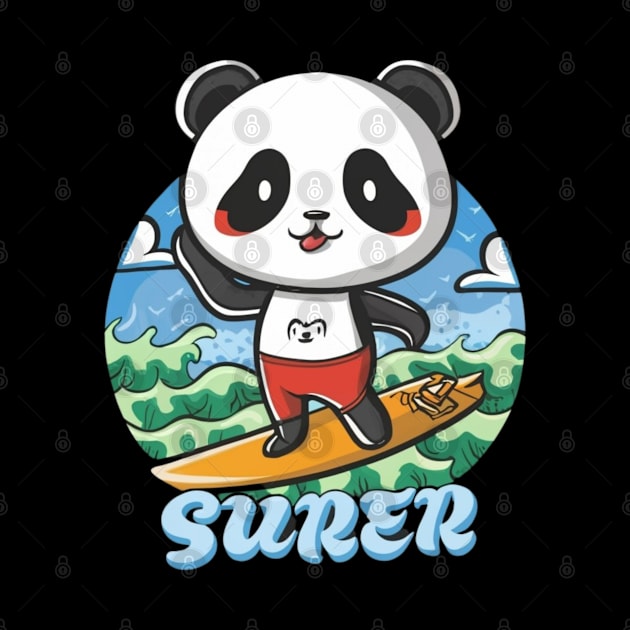 Cute Panda Surfer by Signum