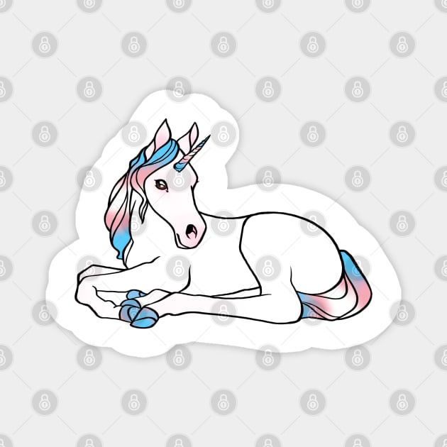 trans pride unicorn foal Magnet by LivianPearl