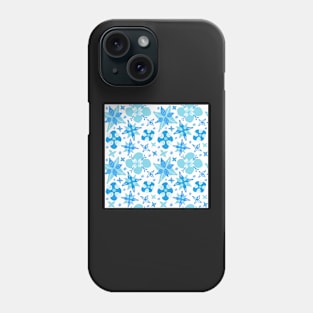 Blue Abstract Floral Pattern Phone Case
