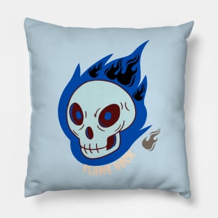 flame rock skull Pillow