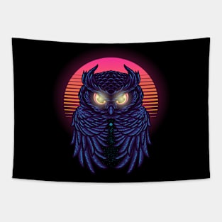 Owl Night Retro Tapestry