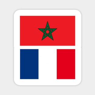Kingdom of Morocco and France Flag Magnet