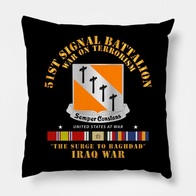 51st Signal Battalion - Iraq War - The Surge Pillow by twix123844