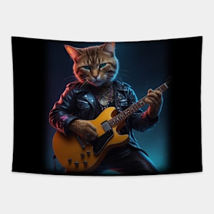 Rockstar Cat Guitar Tapestry