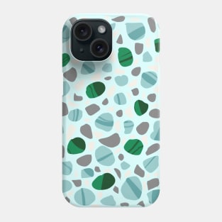 Abstract Graphic Viridian Green and Aqua Blue Stones Art image GC-119-5 Phone Case