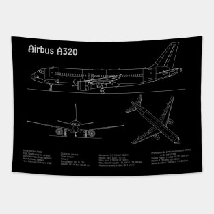 Airbus a320 Airplane Blueprint Plan - PDpng Tapestry