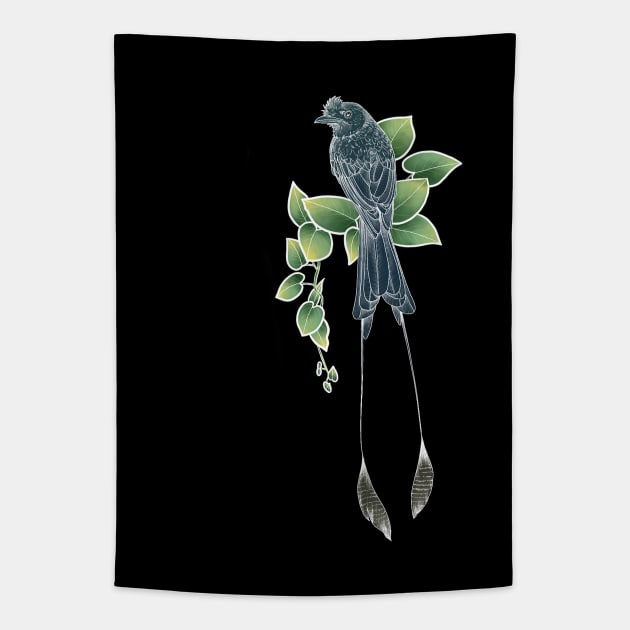 Greater Racket Tailed Drongo Tapestry by GnauArt