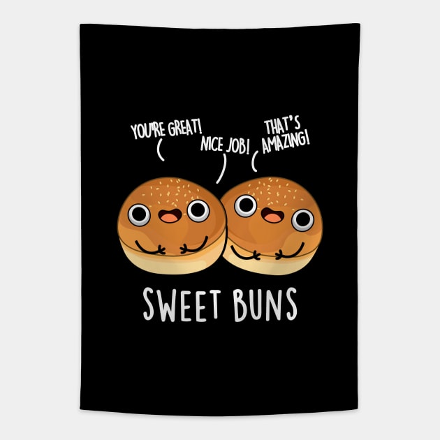 Sweet Buns Cute Baking Pun Tapestry by punnybone