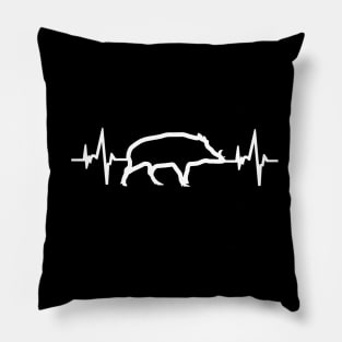 boar heartbeat ECG hunting wild boar animals Pillow