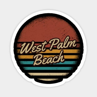 West Palm Beach Vintage Text Magnet