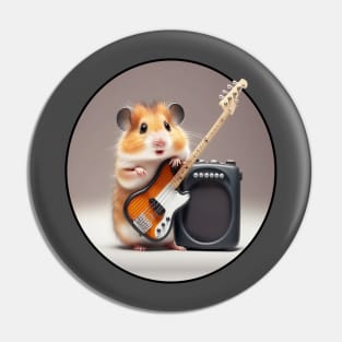 Rock'n'roll hamster playing the guitar Pin