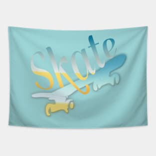 Bright Skateboarding Skater Tapestry