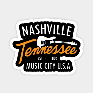 Nashville TN, Guitar Tee, Country Music, Music City USA Magnet