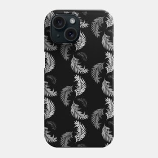 Black and white leaves pattern Phone Case