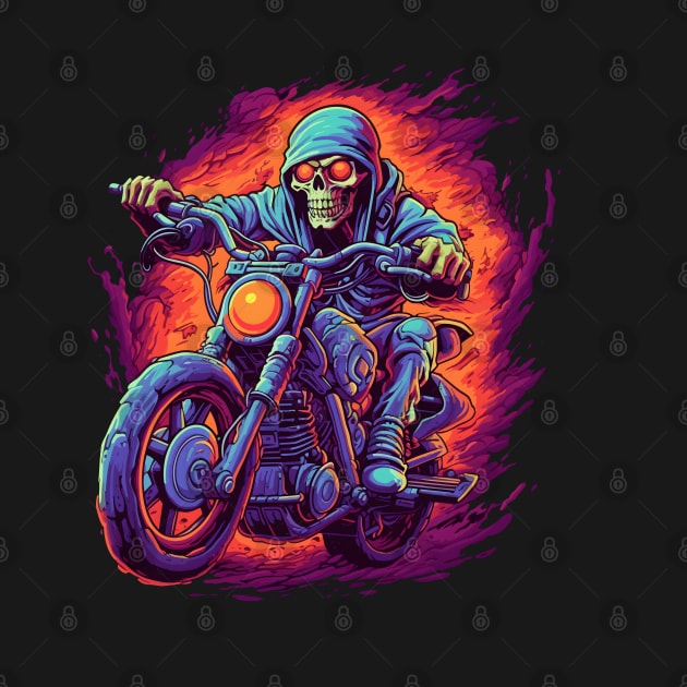 Epic Skeleton on Motorcycle by pako-valor